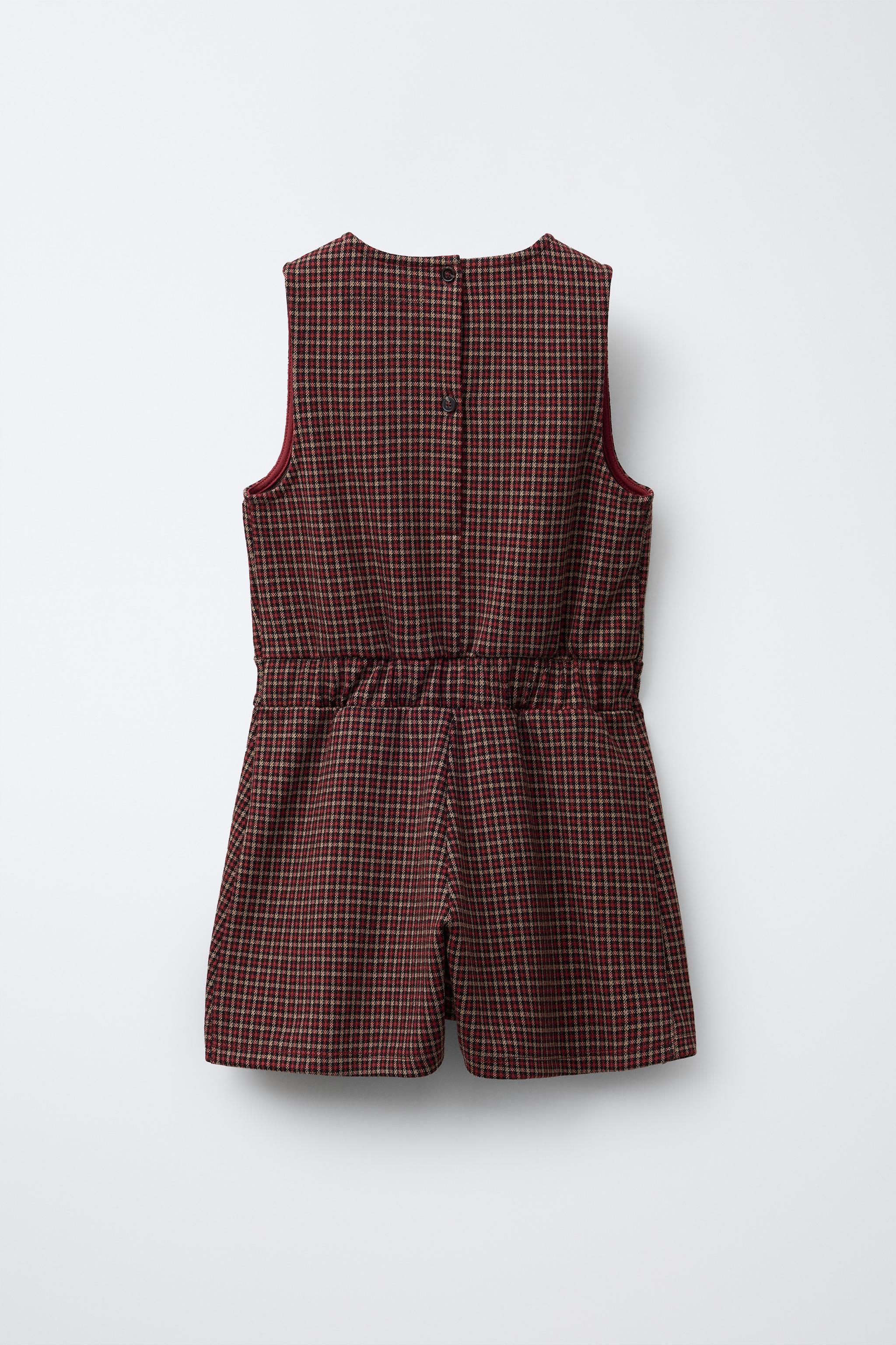 PLAID BOW SHORT JUMPSUIT